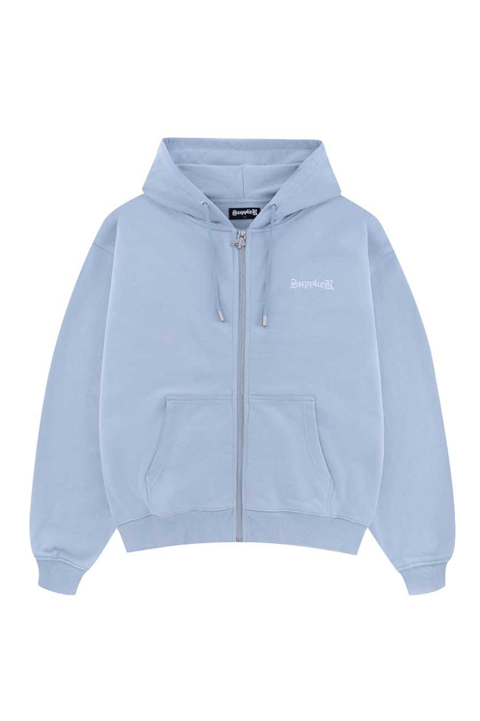 2-Tone Rhinestone Cross Zip Hoodie
