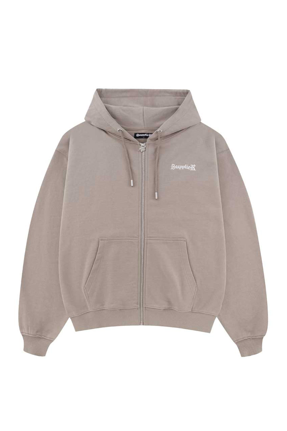 2-Tone Rhinestone Cross Zip Hoodie