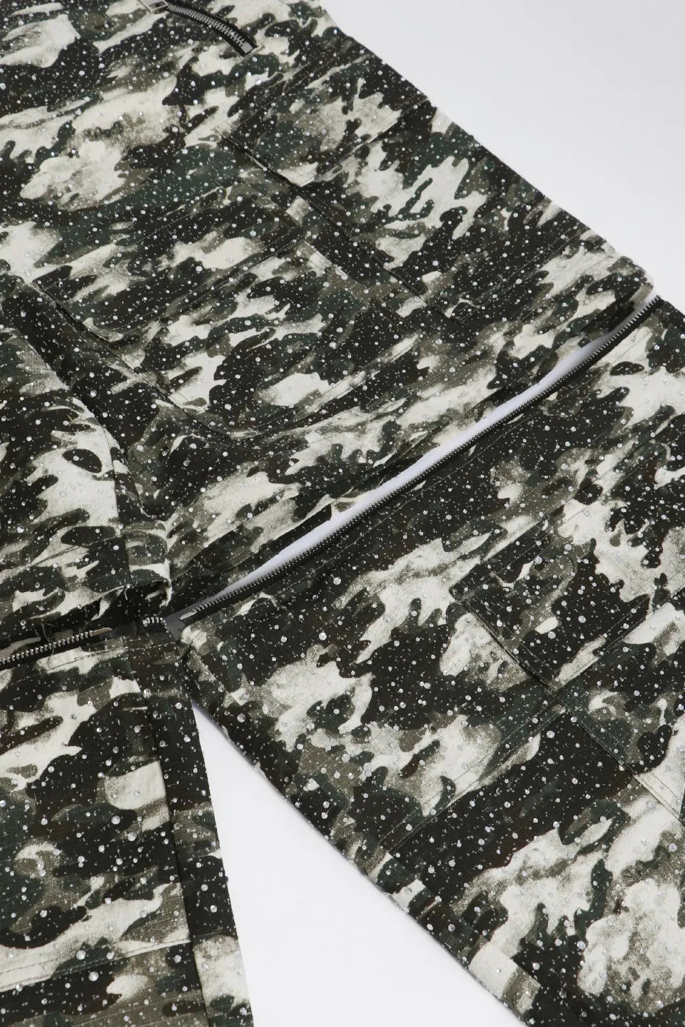 3D Printed Camo 18K Diamonds Cargo Pants