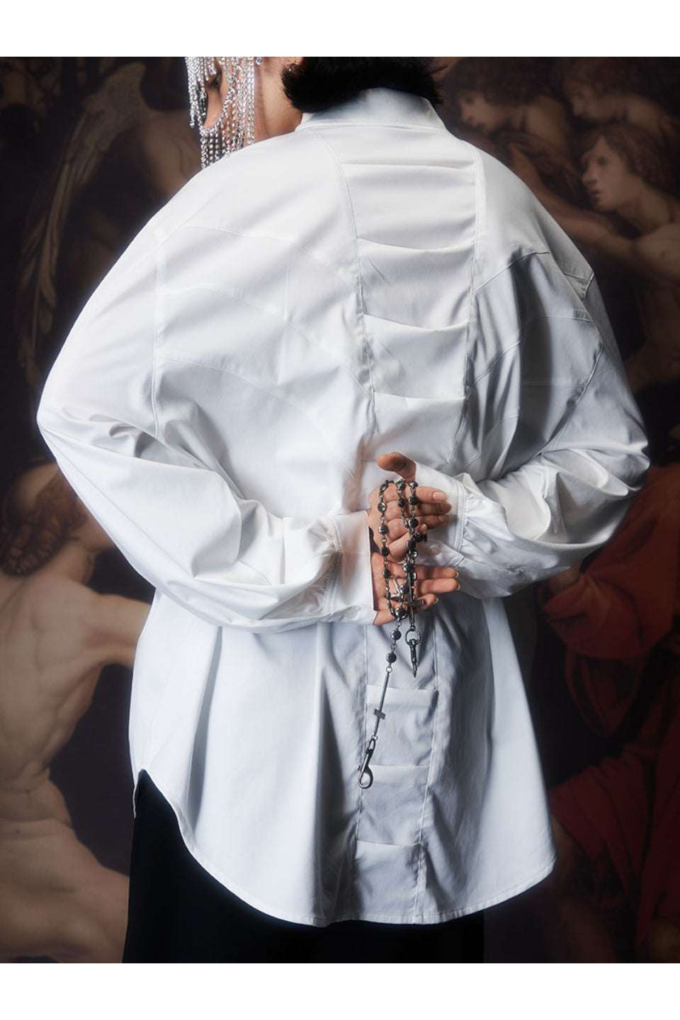 3D Skeleton Oversize White Shirt