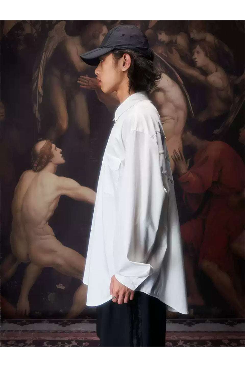 3D Skeleton Oversize White Shirt