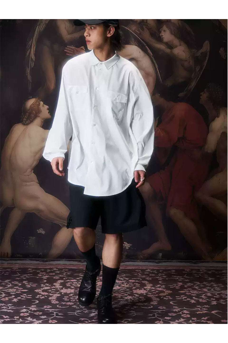 3D Skeleton Oversize White Shirt