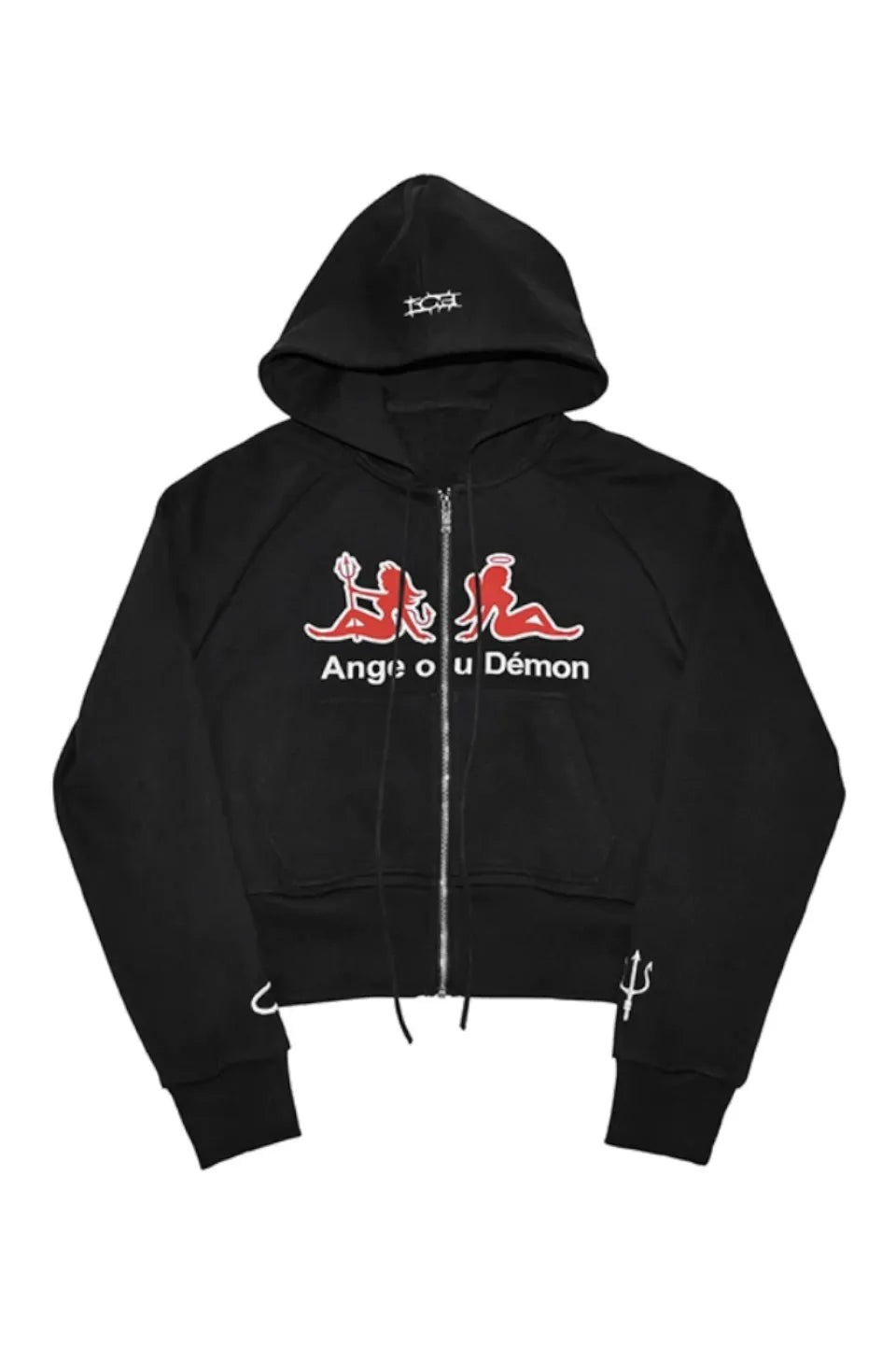 MONCLER - 新品未使用☆MONCLER Cropped Hoodie パーカー M 黒 女性 LoseControlEdge | Angel or Devil Cropped Zip Hoodie パーカー