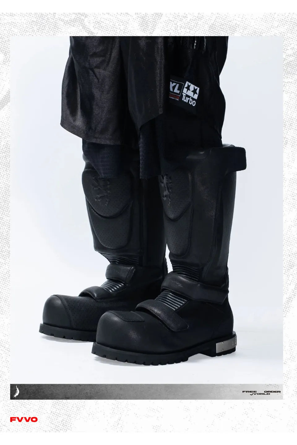 Armored Leather High Boots