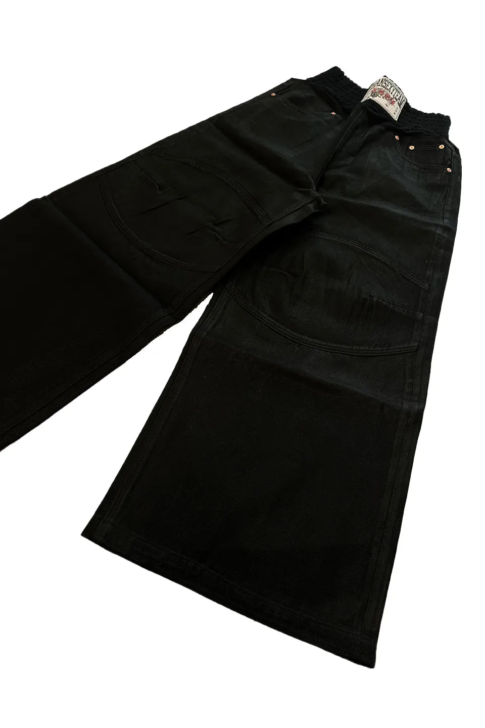 Asian Sexy Team Double Up Wax Baggy Jeans
