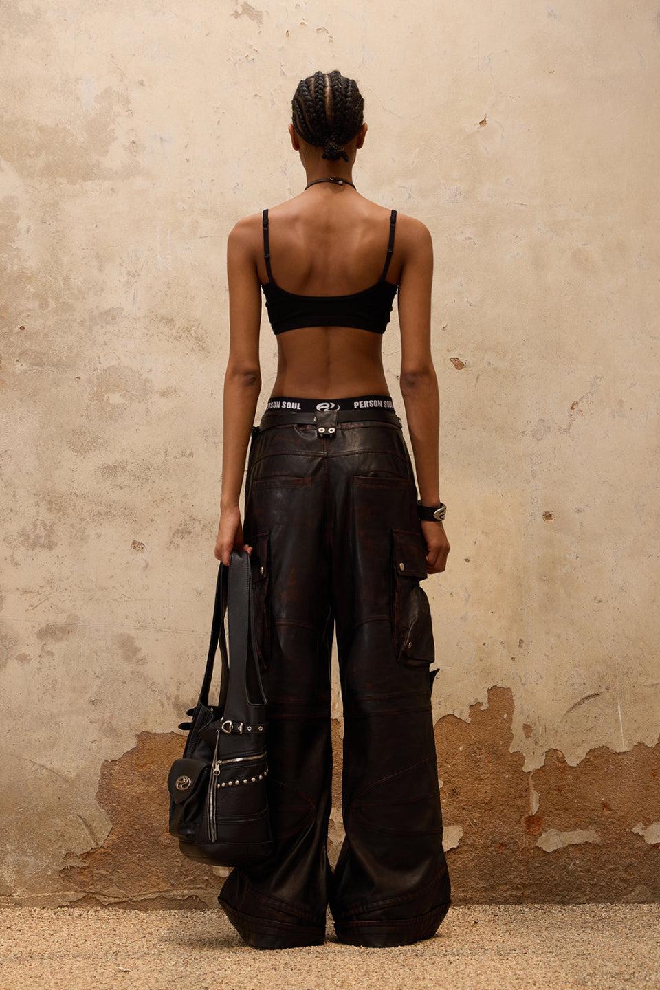 Beetle Faux Leather Pants