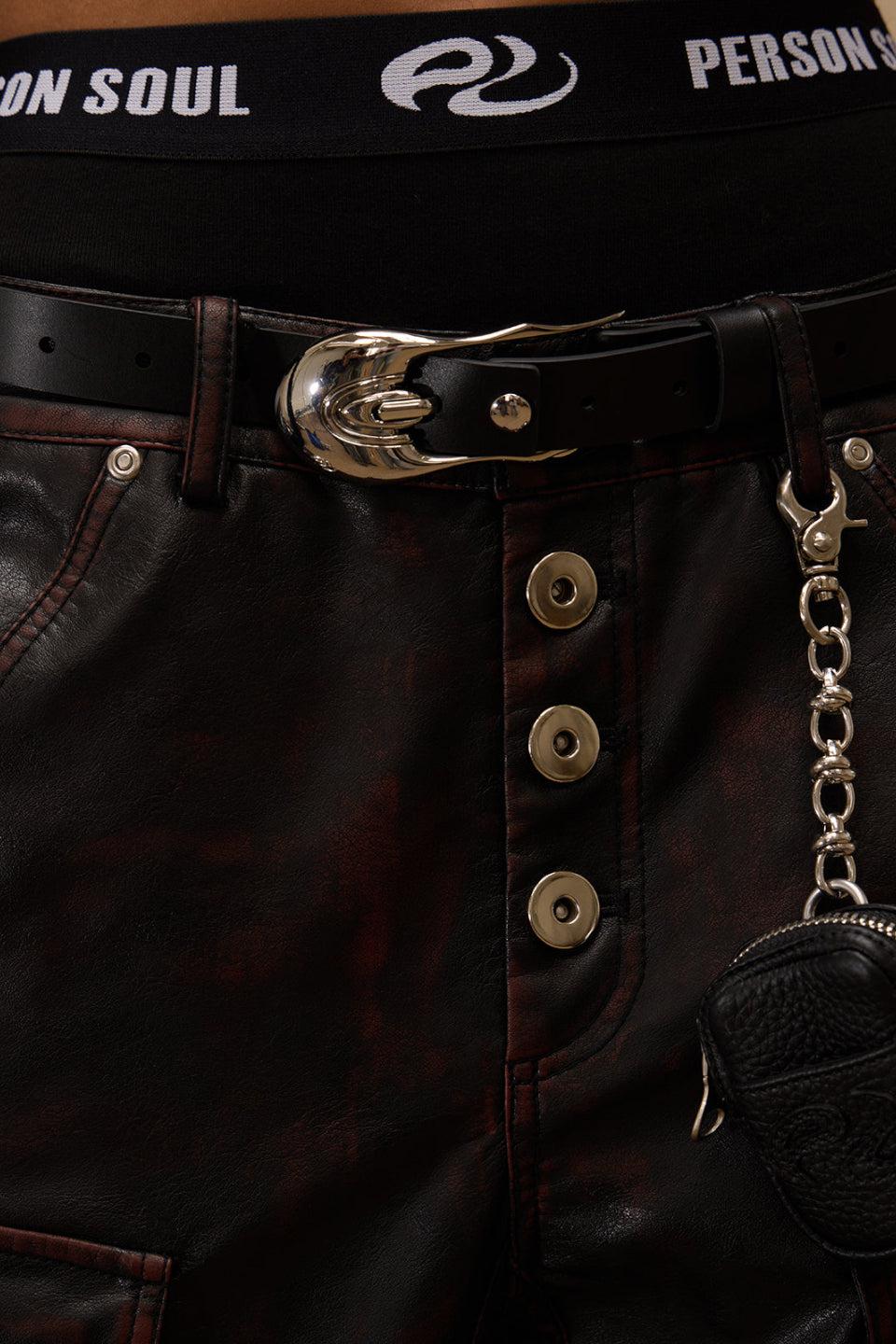 Beetle Faux Leather Pants