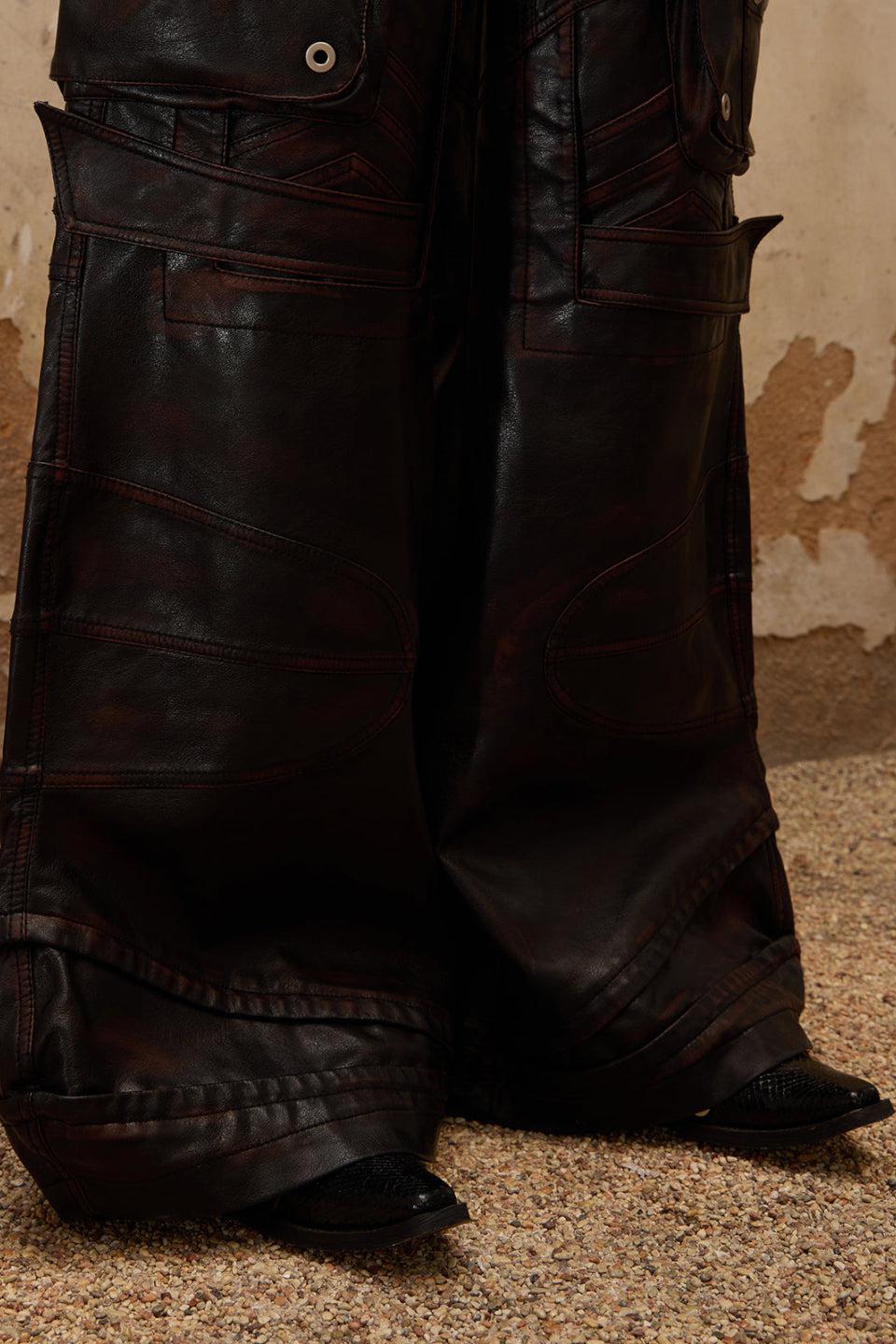 Beetle Faux Leather Pants