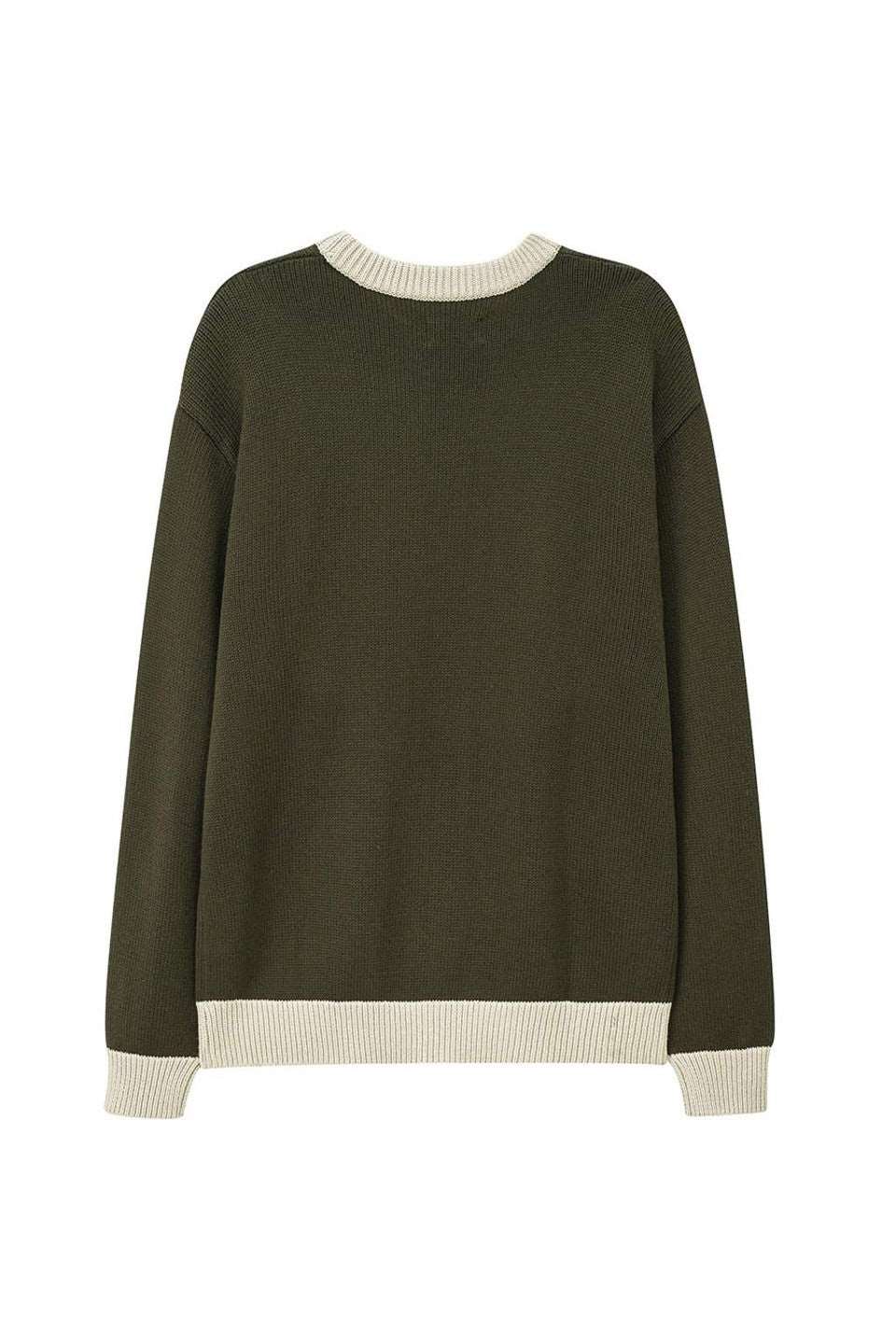 Bicolor Logo Crew Knit