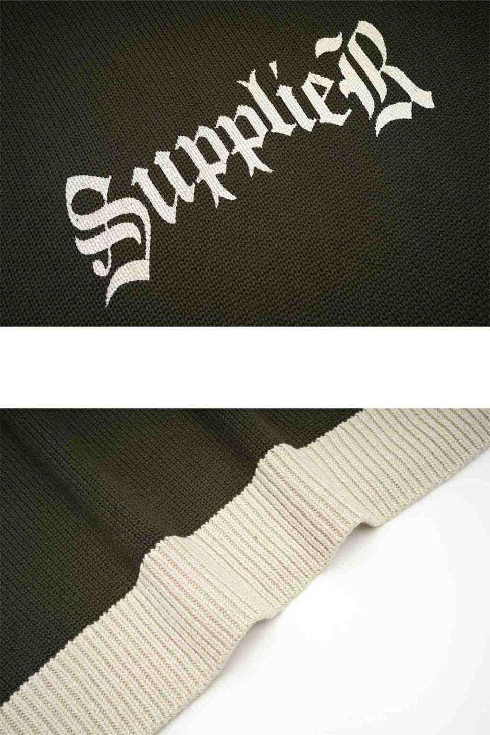 Bicolor Logo Crew Knit