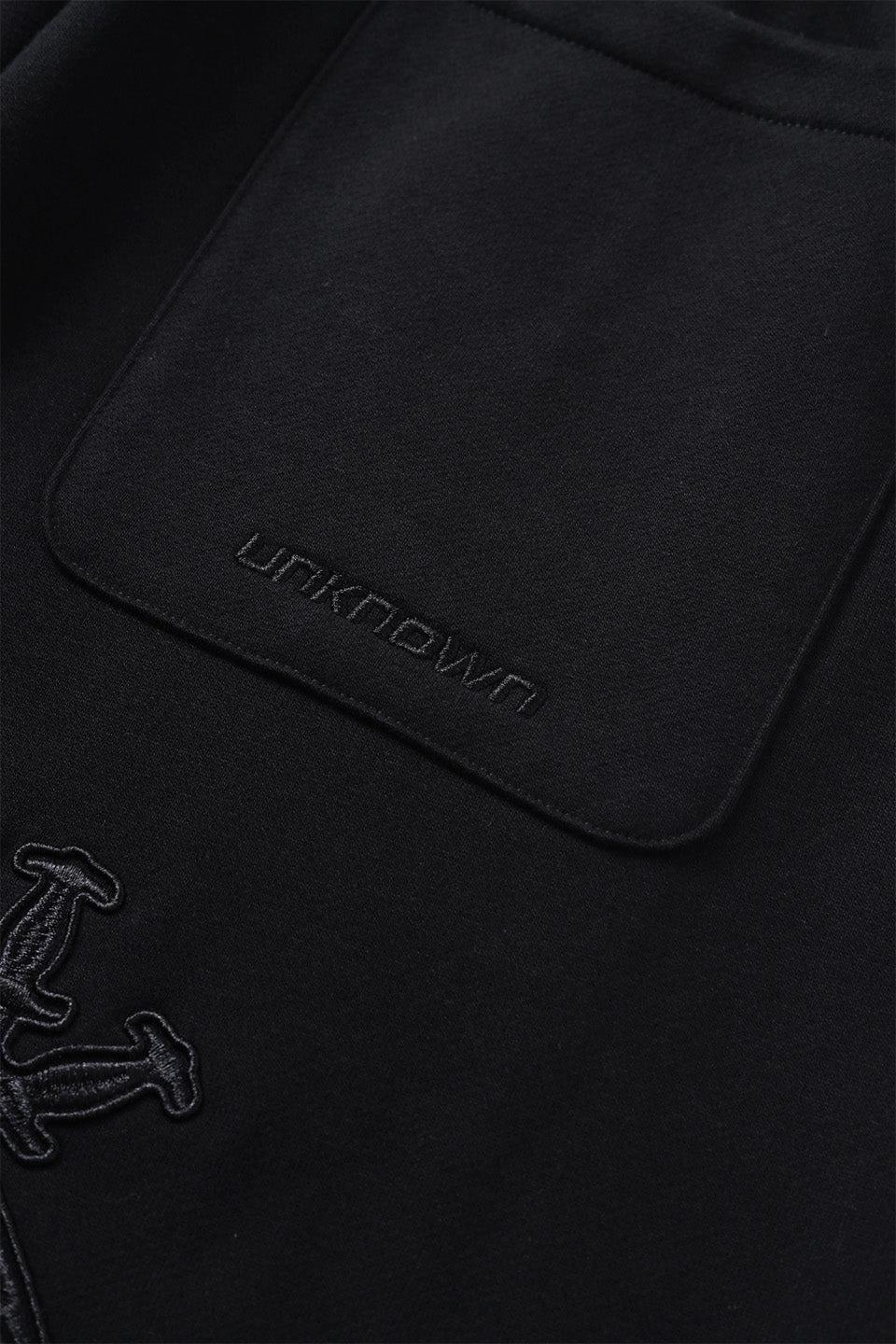 Black on Black Dagger Embroidery Jogger
