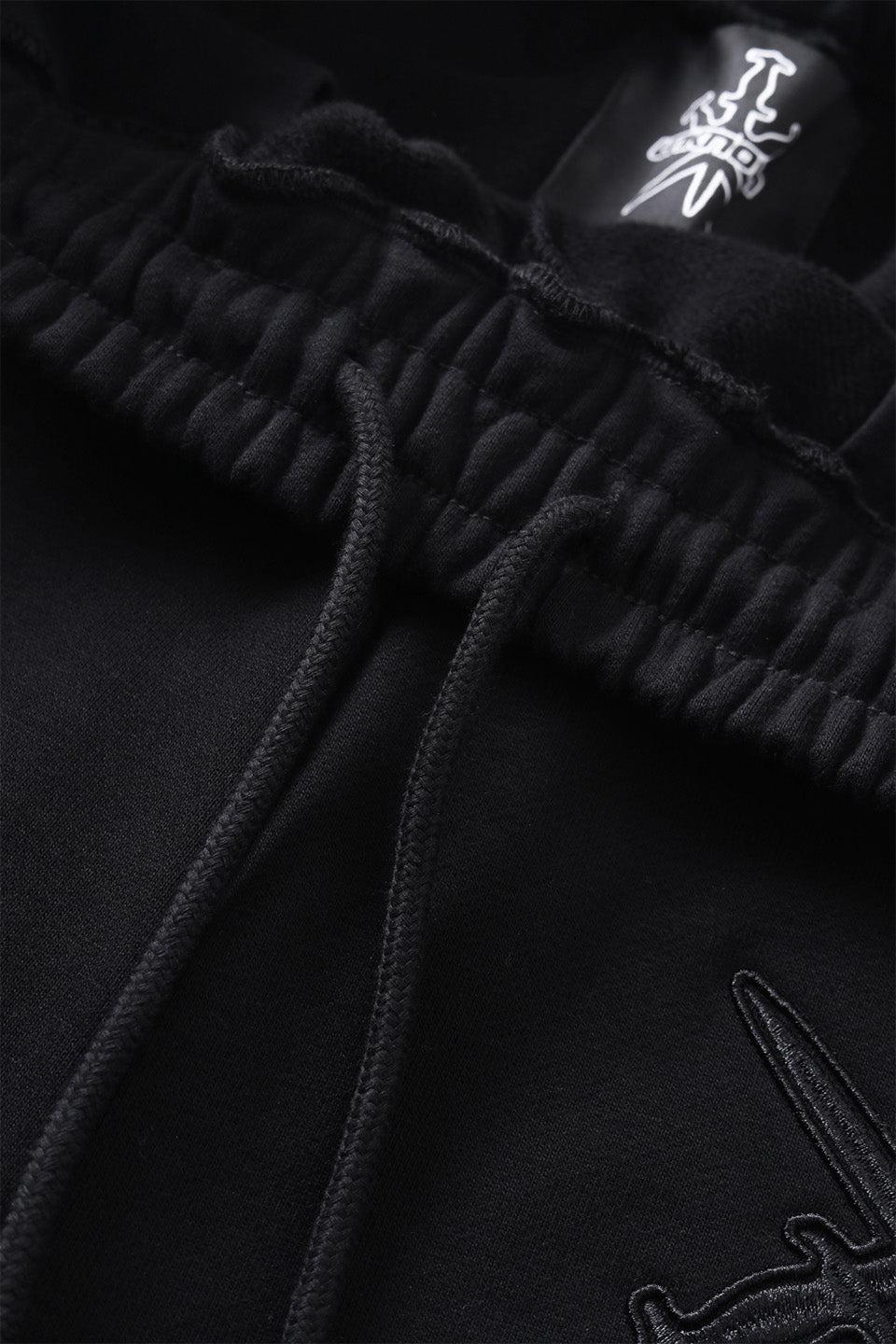 Black on Black Dagger Embroidery Jogger
