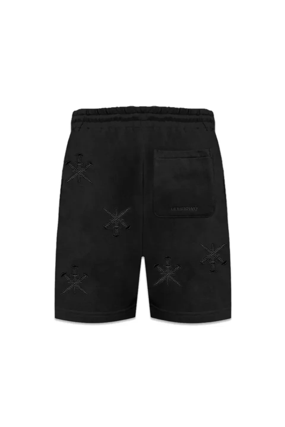 Black on Black Dagger Embroidery Shorts