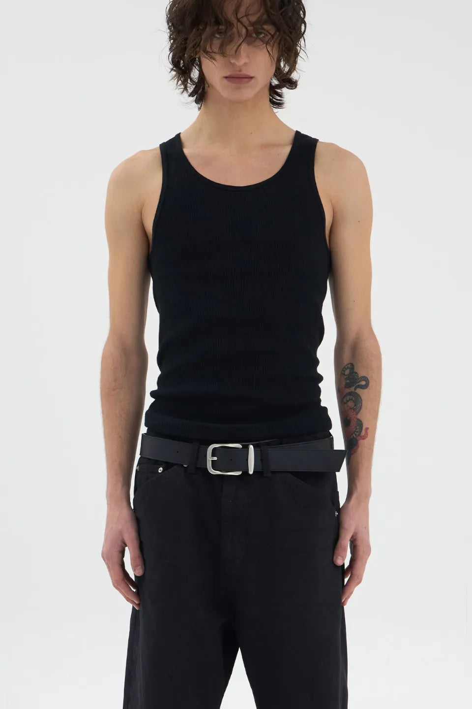 Bold Twist Buckle Leather Belt