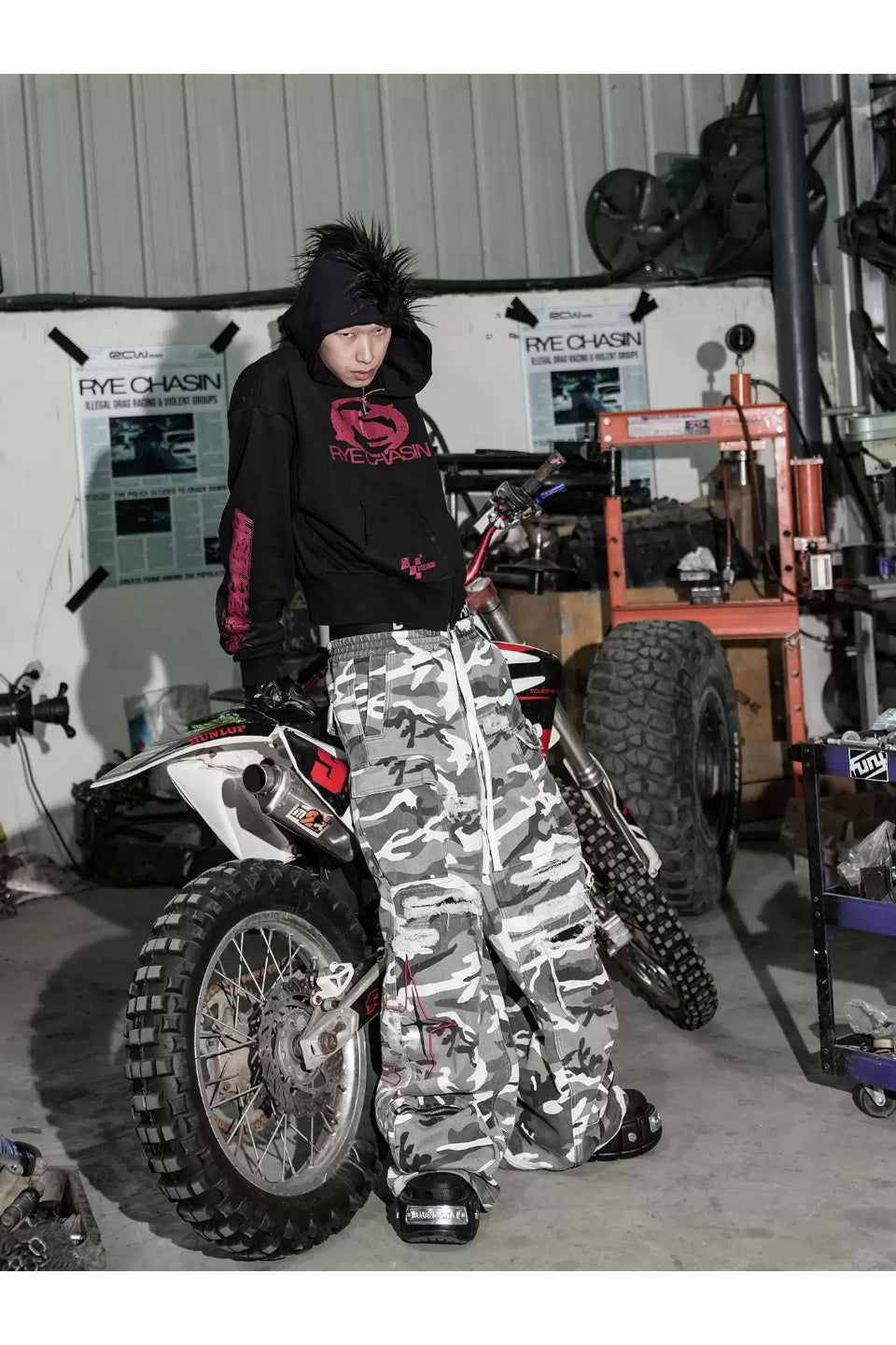 Bootleg Camo Cargo Pants