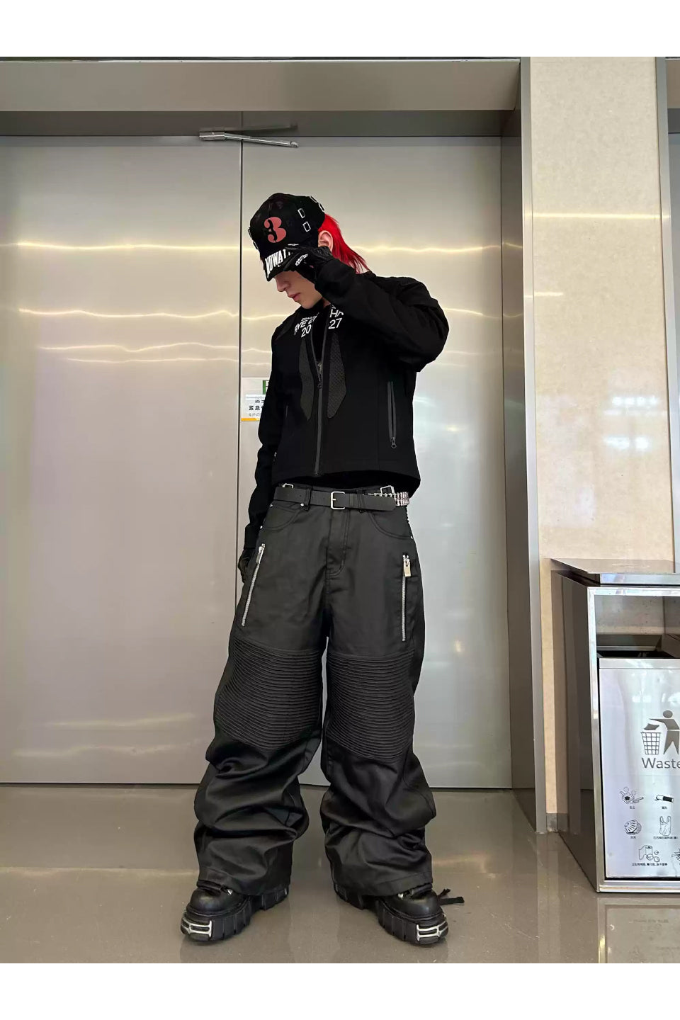 Brush Wax Knee Baggy Racing Cargo Pants