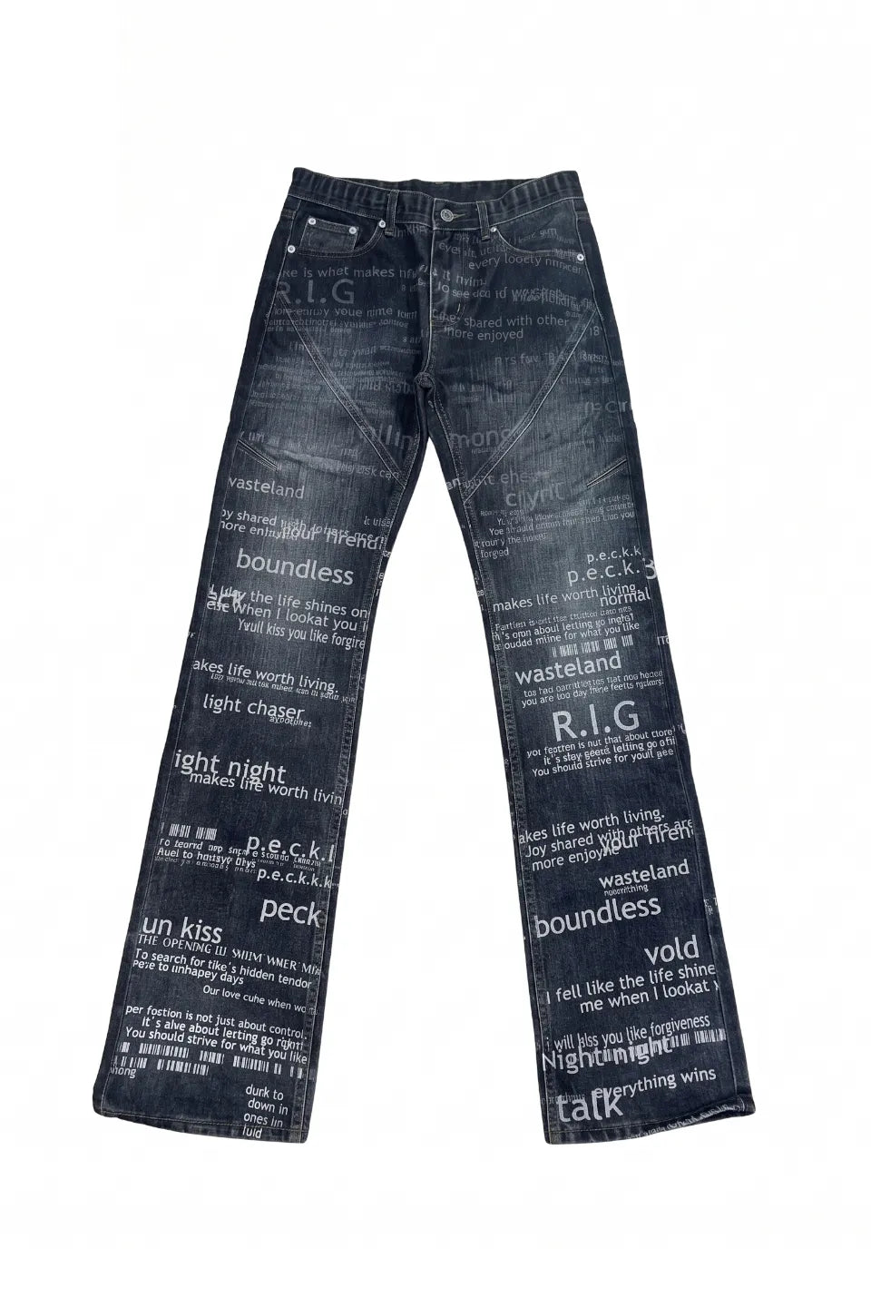 Bullet Subtitle Printed Cigarette Jeans