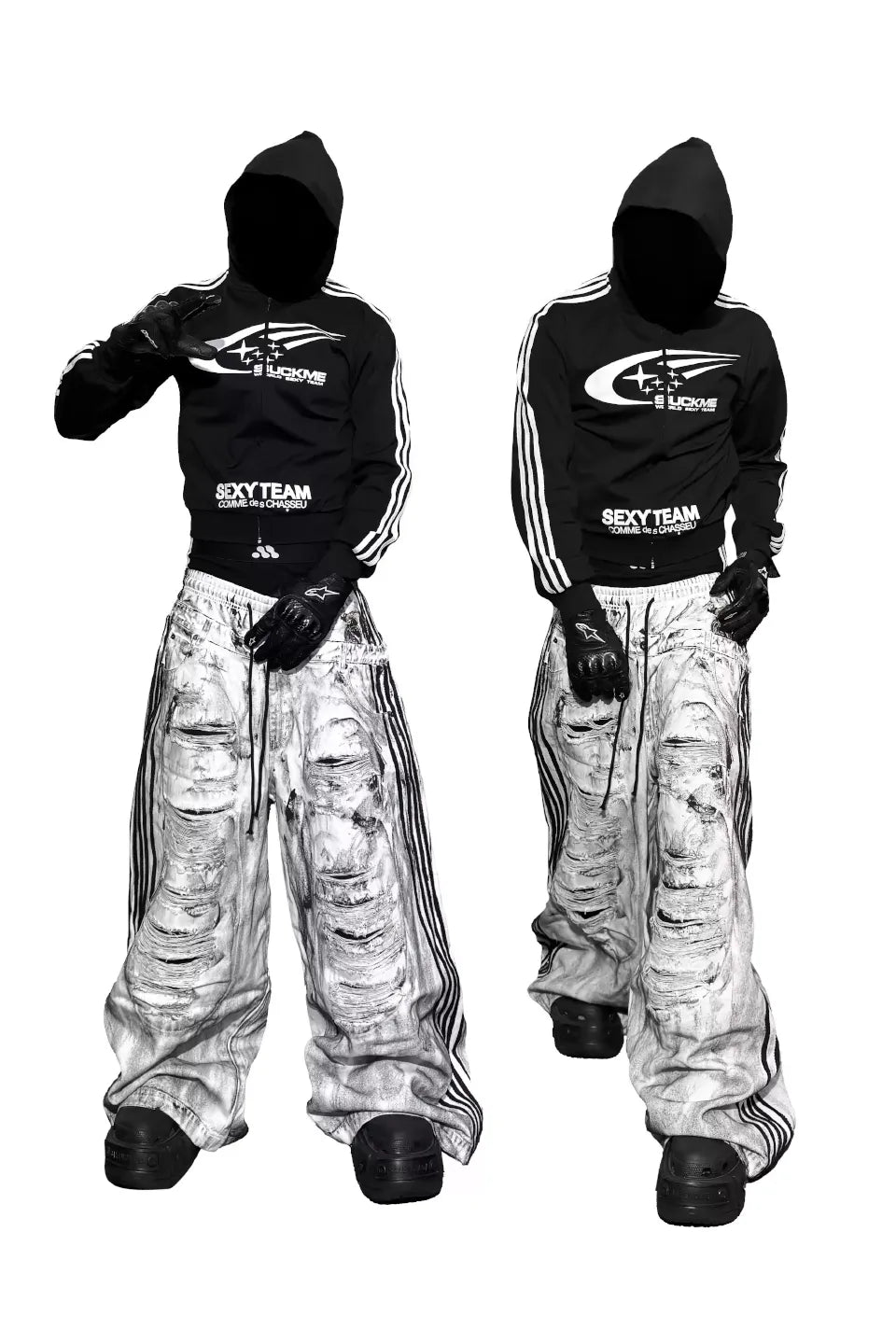 COMME des CHASSEU Racing Zip Up Dry Fit Hoodie