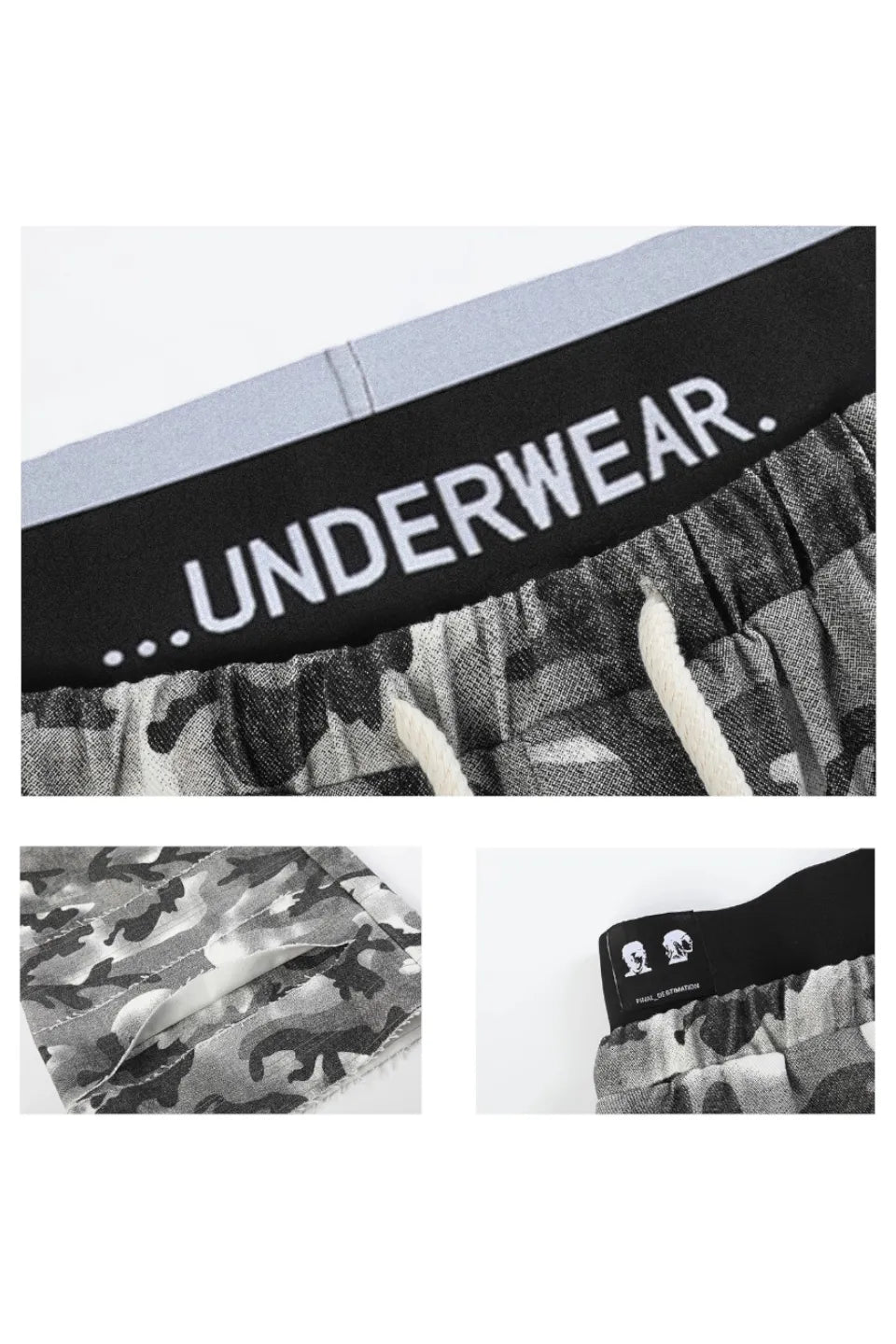 Camouflage Stained Double Waistband Trousers