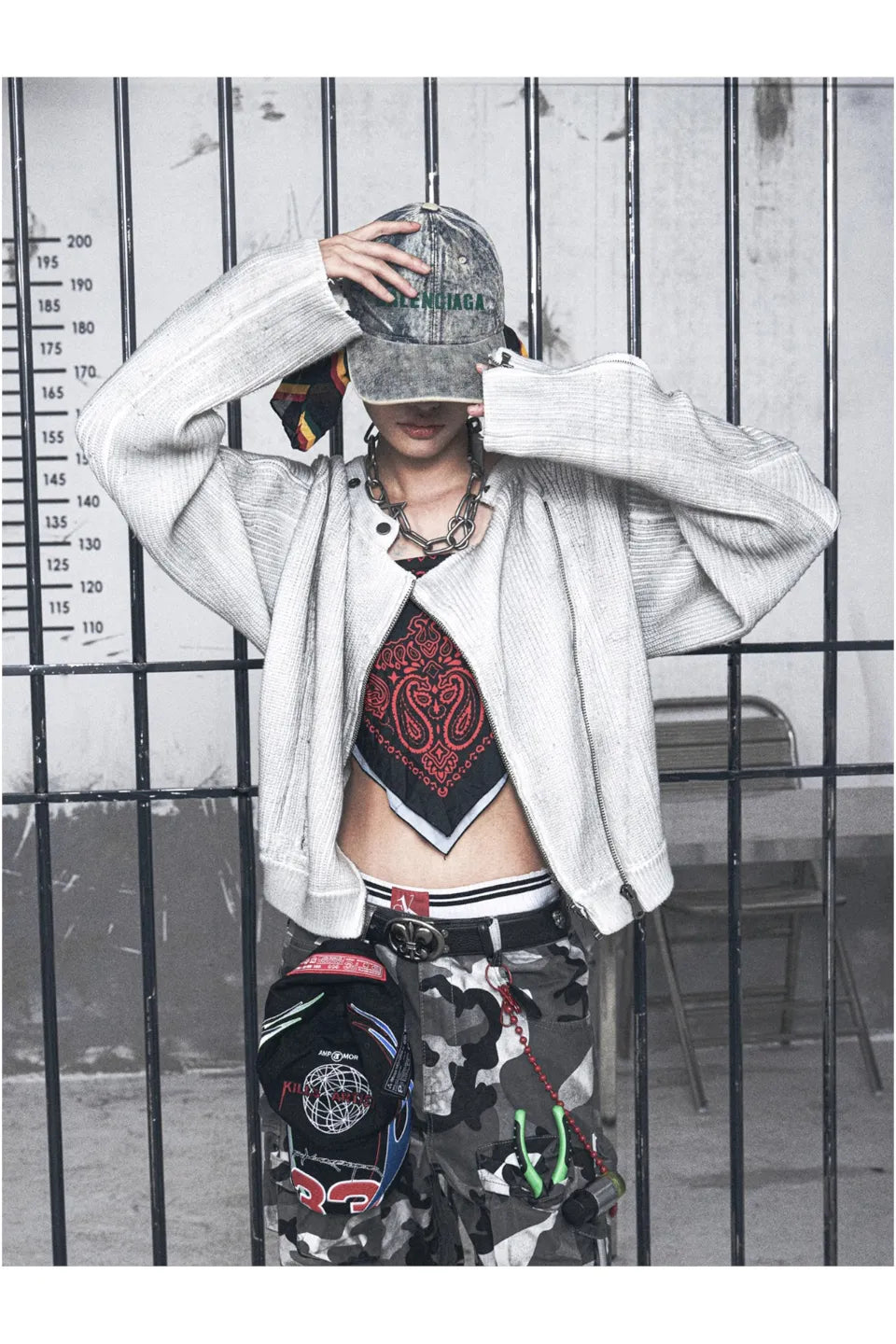Cardigan Groove Zipper Knitted Sweater Jacket