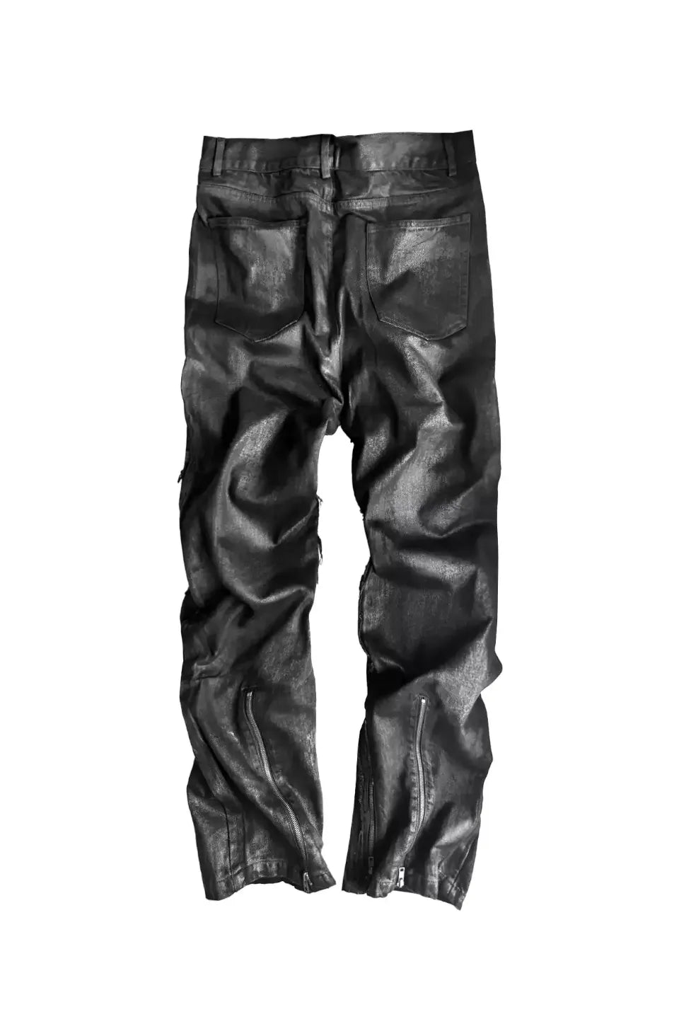 Coated Hand Painted Bondage Strapped Jeans