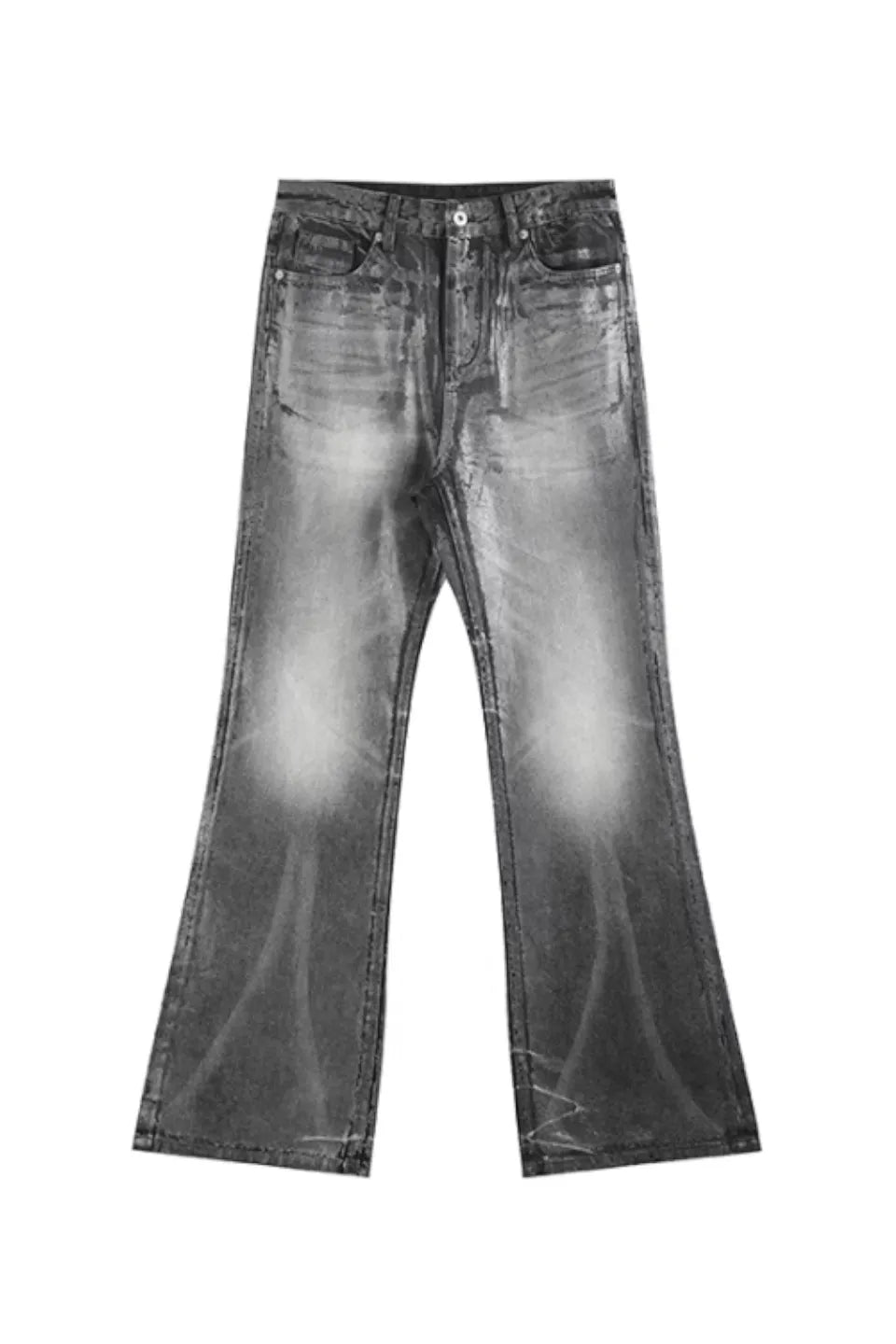 noEmosen ノーエモセン｜Crack Brush and Faded Flare Jeans クラック
