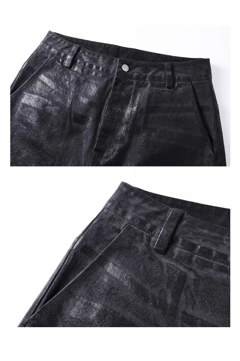 Crack Pattern Waxed Pants