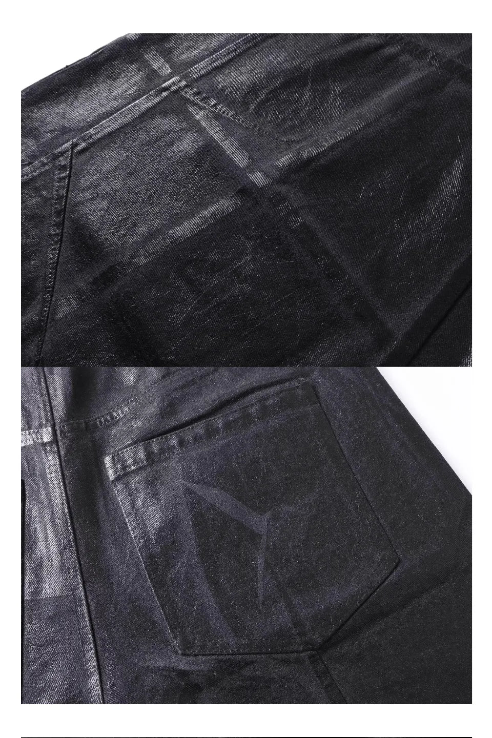Crack Pattern Waxed Pants