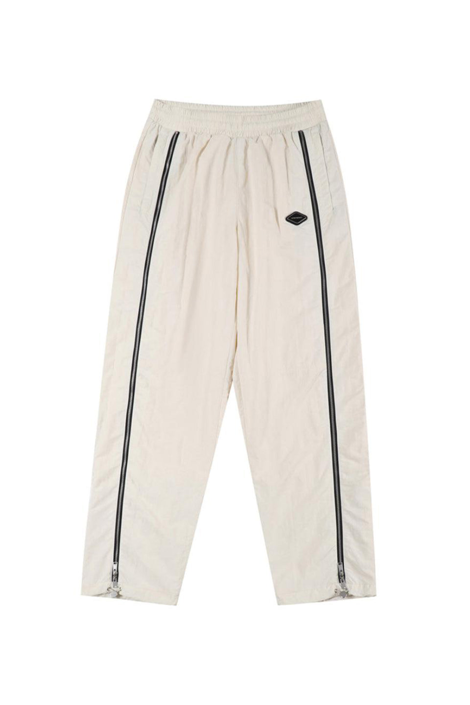 Cream Tonal Zip Track Pants
