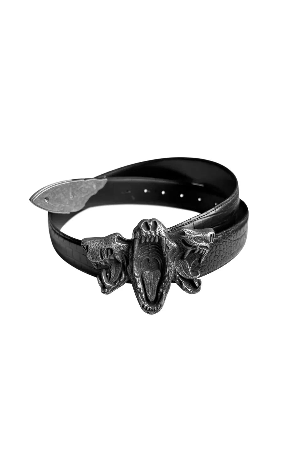 Cinder Vein | Crocodile Embossed Skeleton Belt レザーベルト