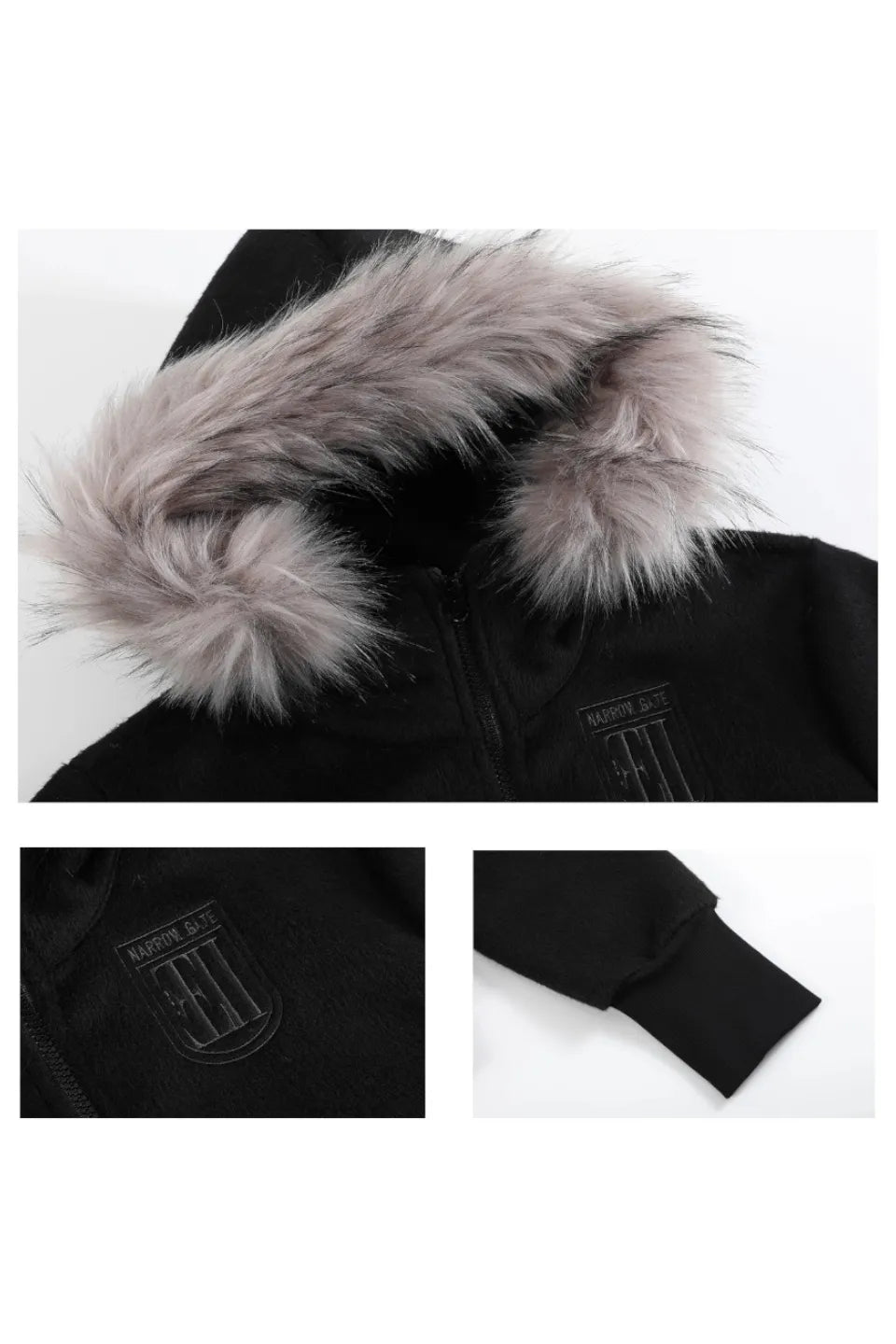 Cross Coffin Fur Hoodie