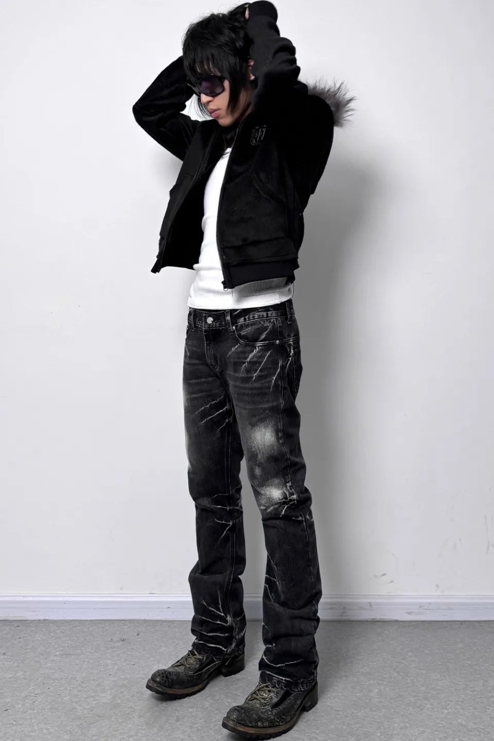 Cross Coffin Fur Hoodie