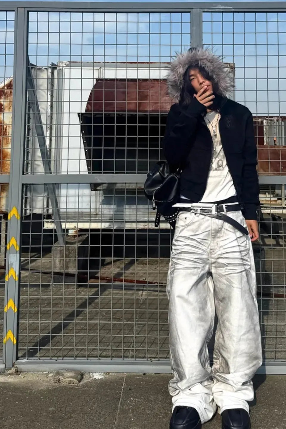 Cross Coffin Fur Hoodie