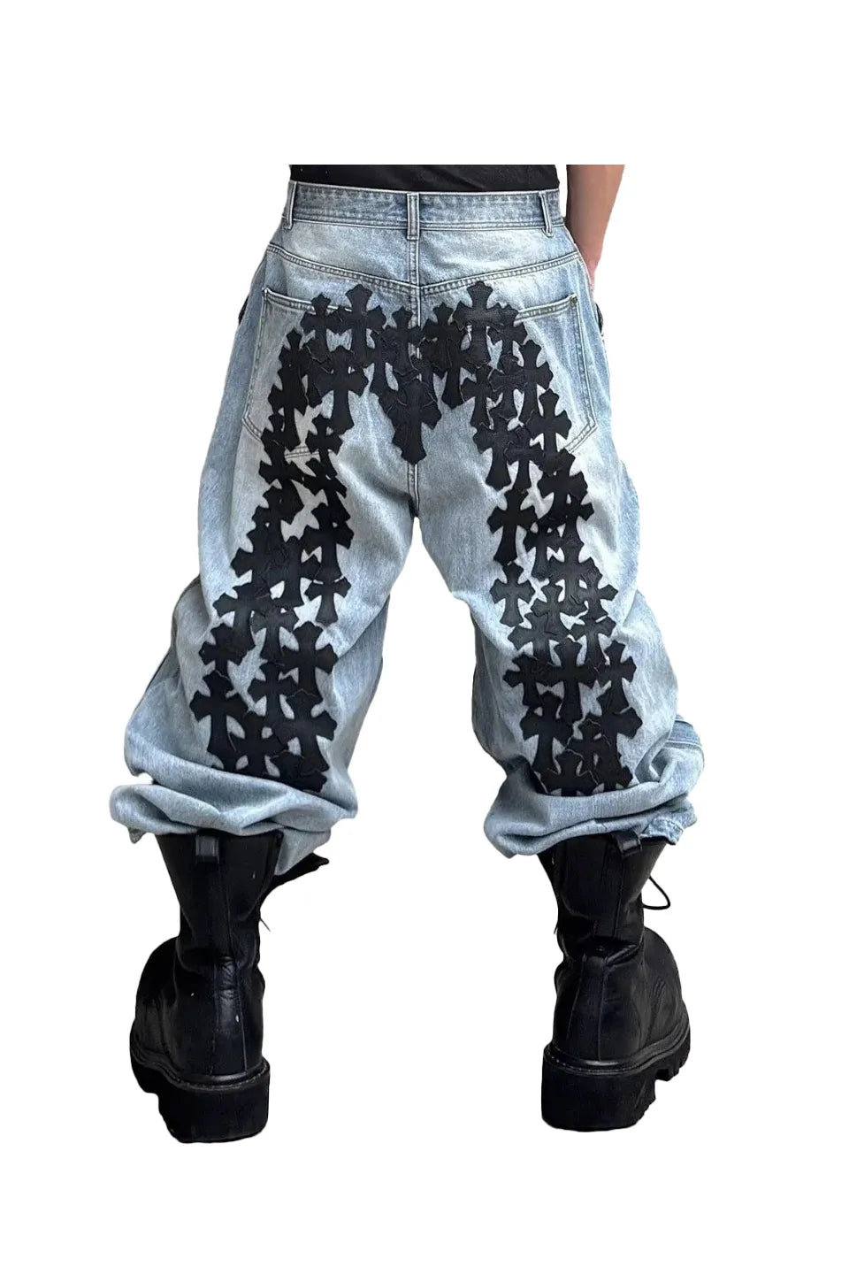 Cross Patch Art Baggy Denim