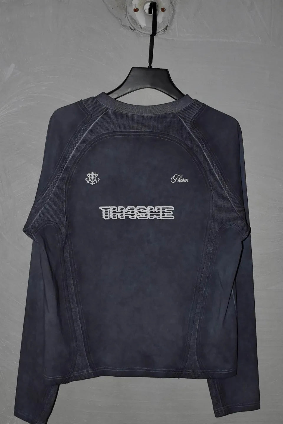 Cross Holy Flame Patchwork Waffle Long Sleeve T-shirt