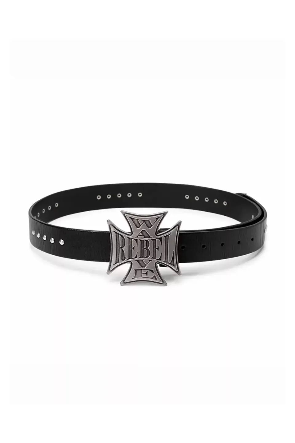 REBEL WAVE | Cross Metal Studded Leather Belt バックルベルト