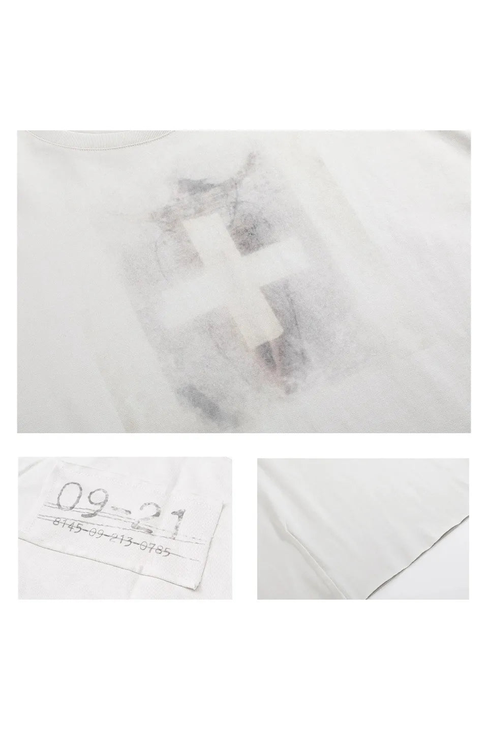 Cross Redemption Print Pinched Pleated long Sleeves