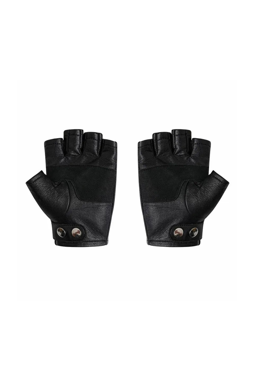 Cross Studded Leather Fingerless Gloves