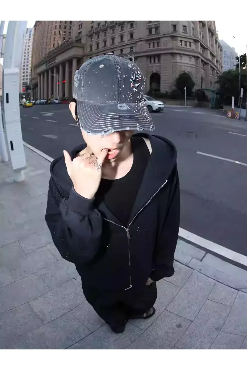 Crystallized Distressed Cap