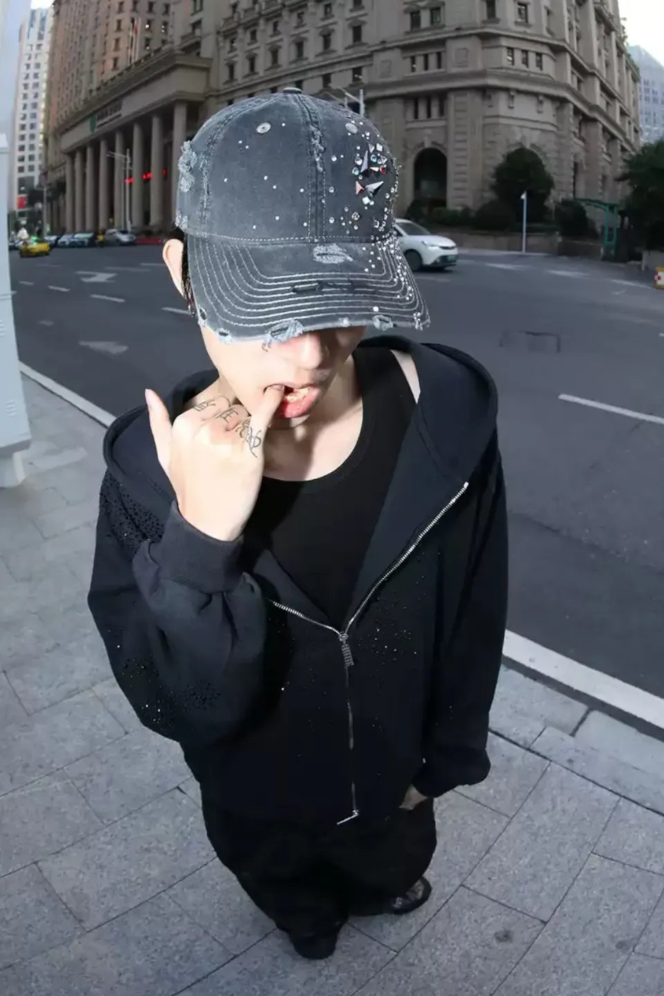 Crystallized Distressed Cap