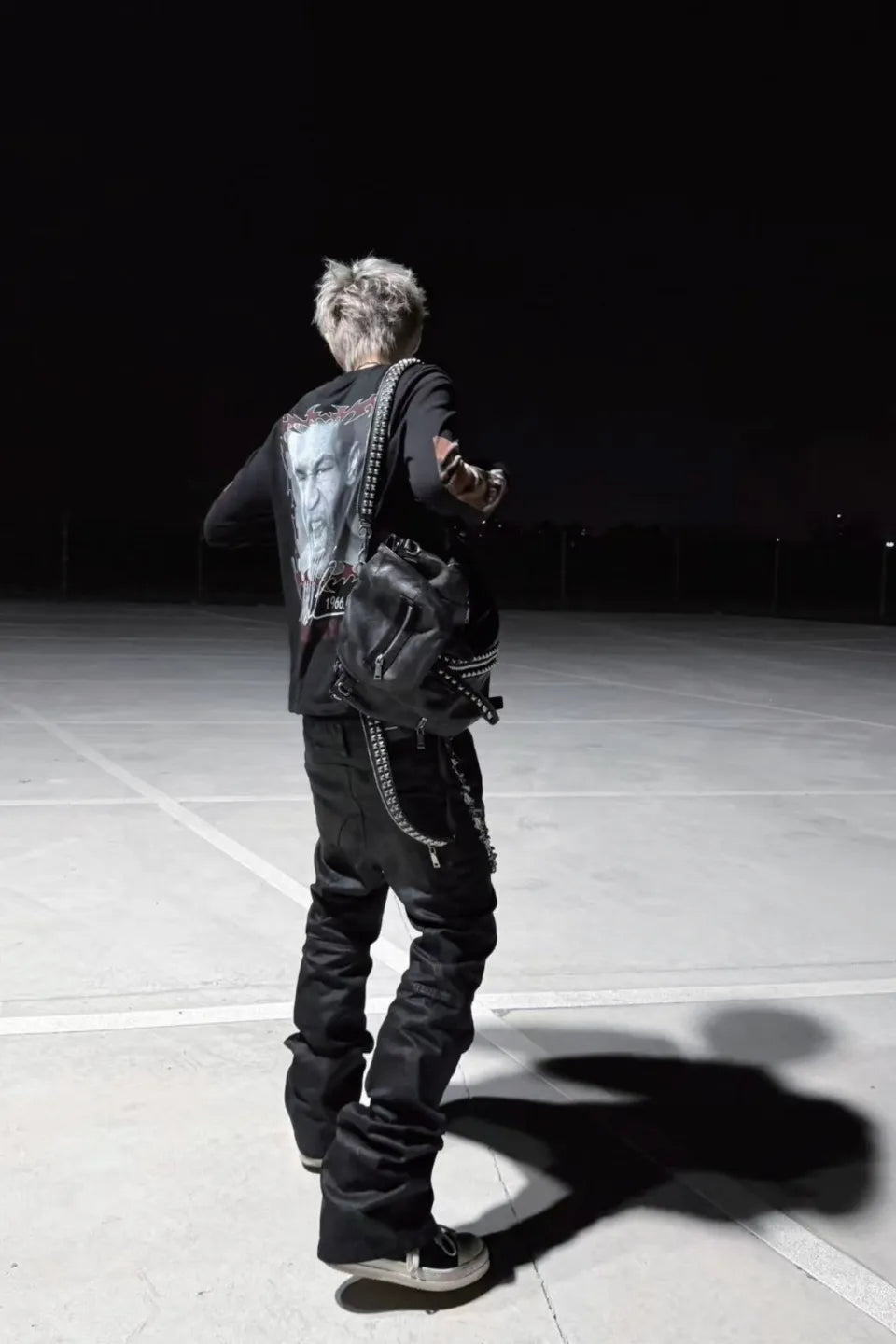 Dark Coated Distorted Seam Jeans