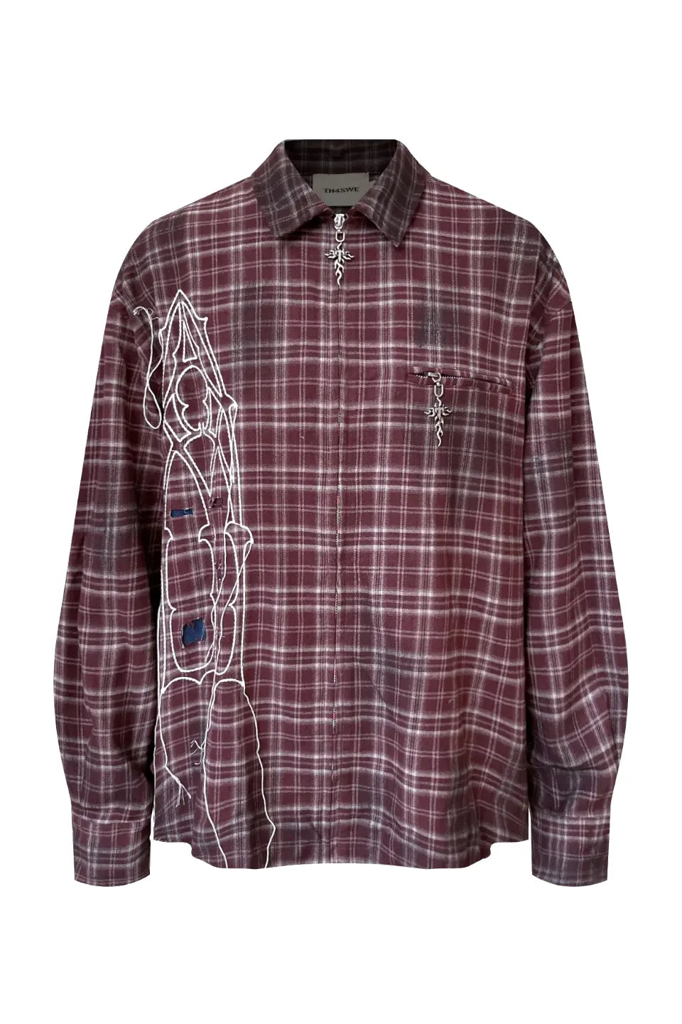 TH4SWE ザフォースウィ｜Dark Waxed Plaid Zip Shirt Jacket ダーク