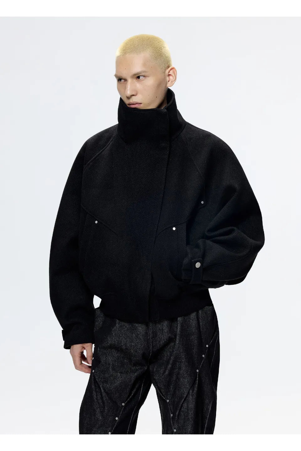 Deconstruct Slant Wool Coat
