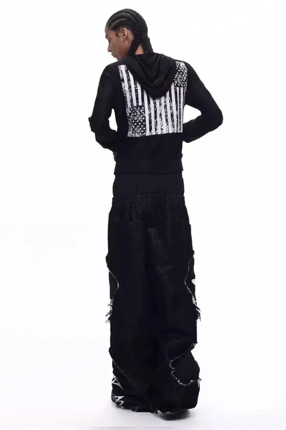 Deconstructed Dual Waist Denim Pants