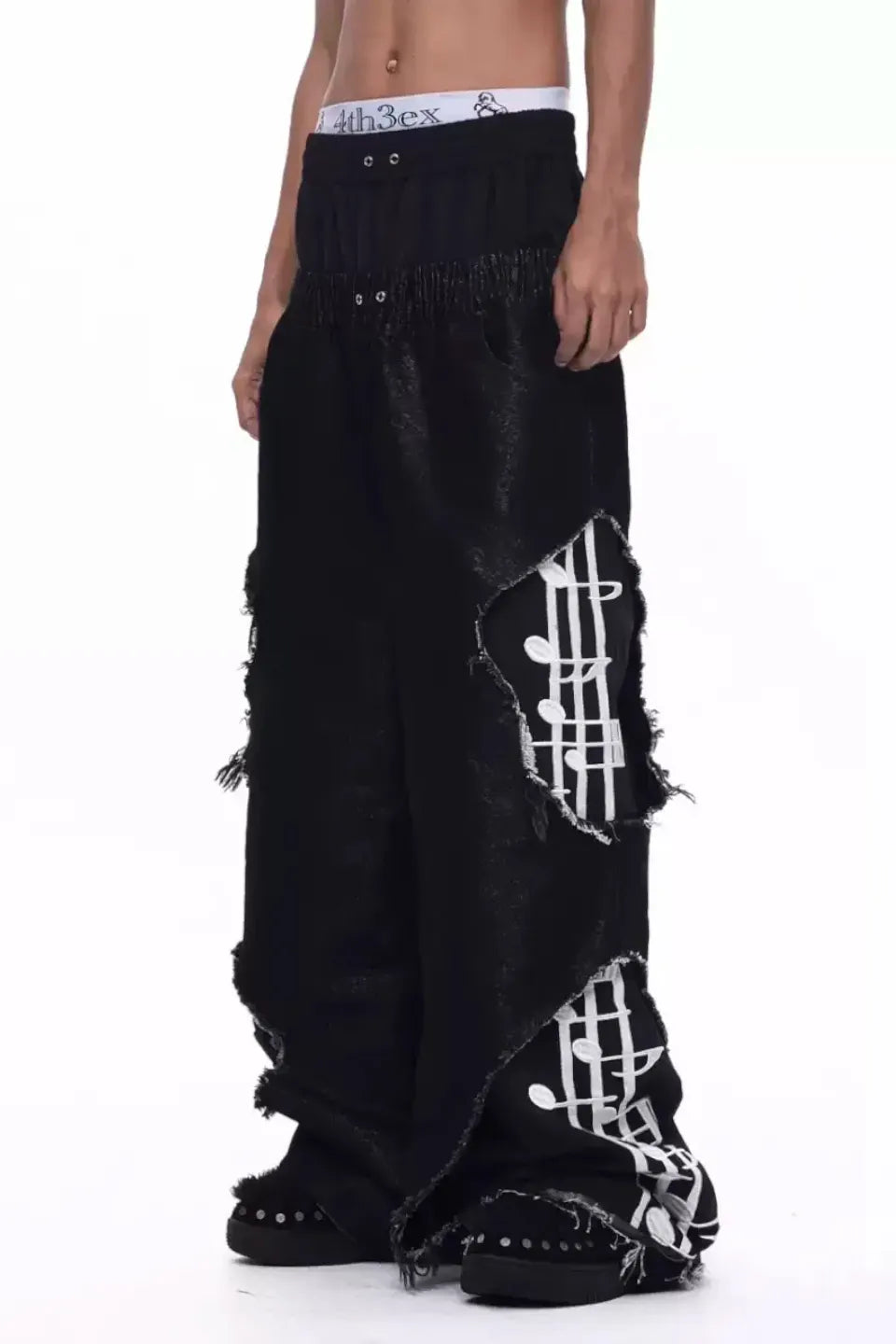FOURTH3EX | Deconstructed Dual Waist Denim Pants ダブルウエストデニム