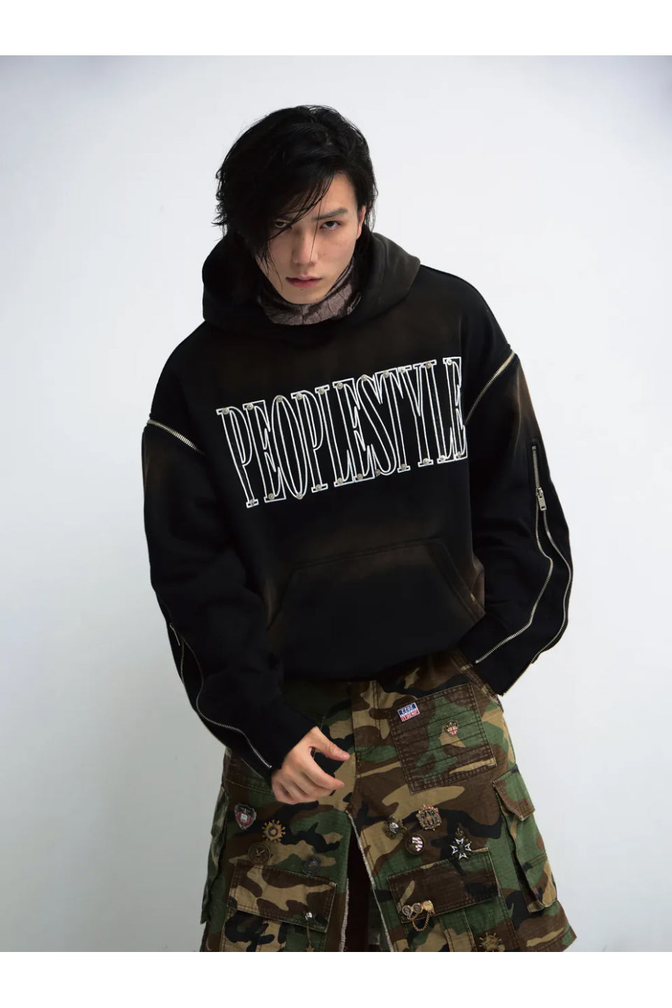 Detachable Embroidered Hoodie