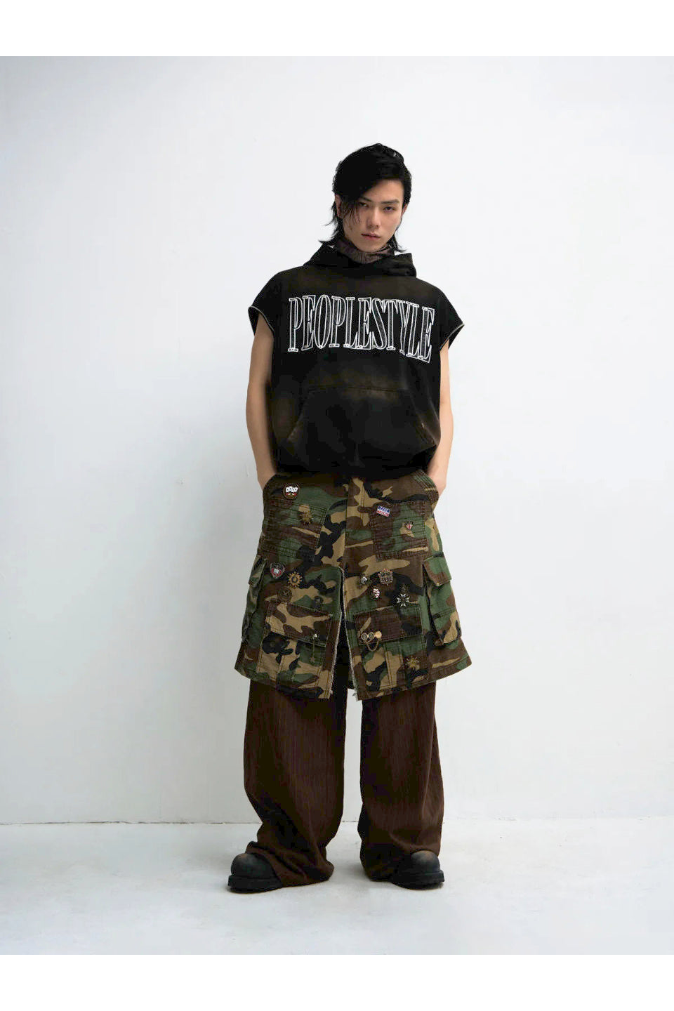 Detachable Embroidered Hoodie