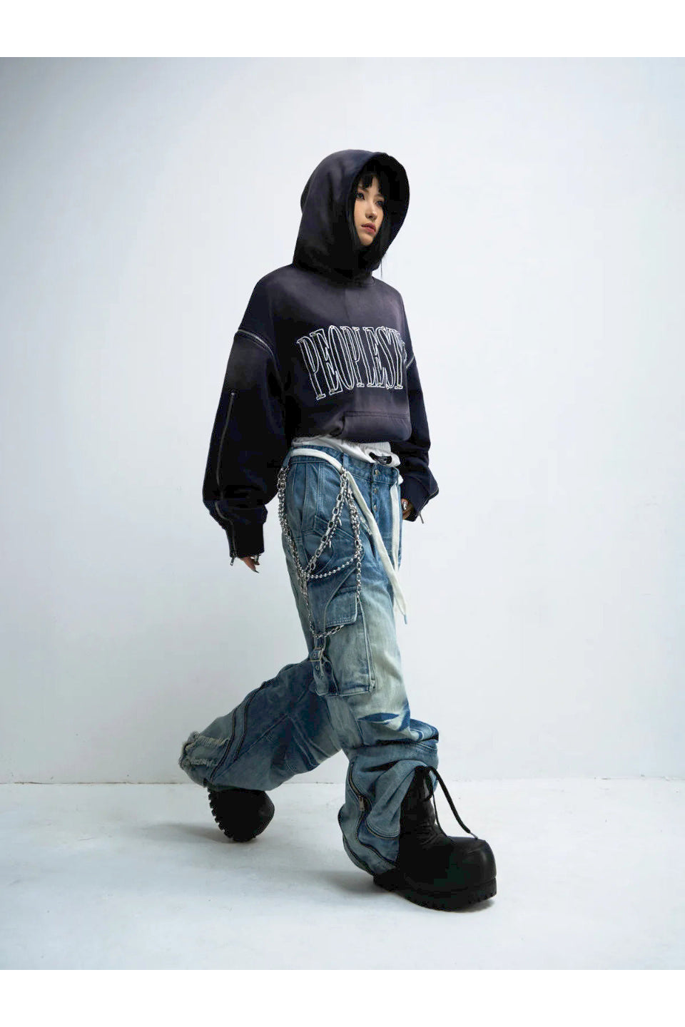 Detachable Embroidered Hoodie