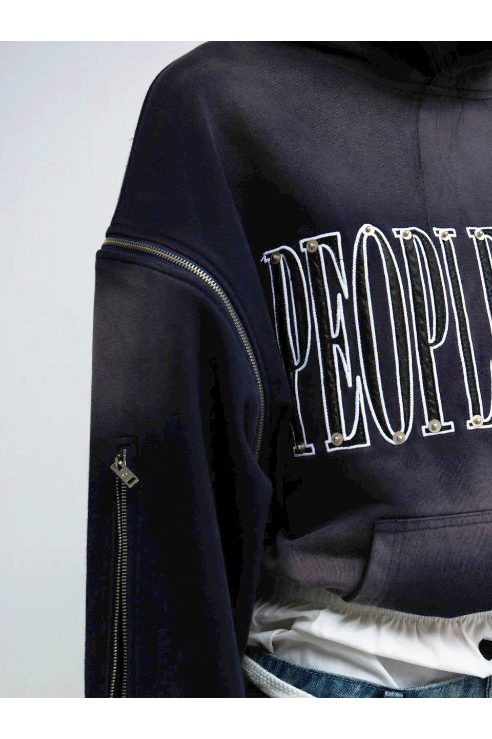 Detachable Embroidered Hoodie