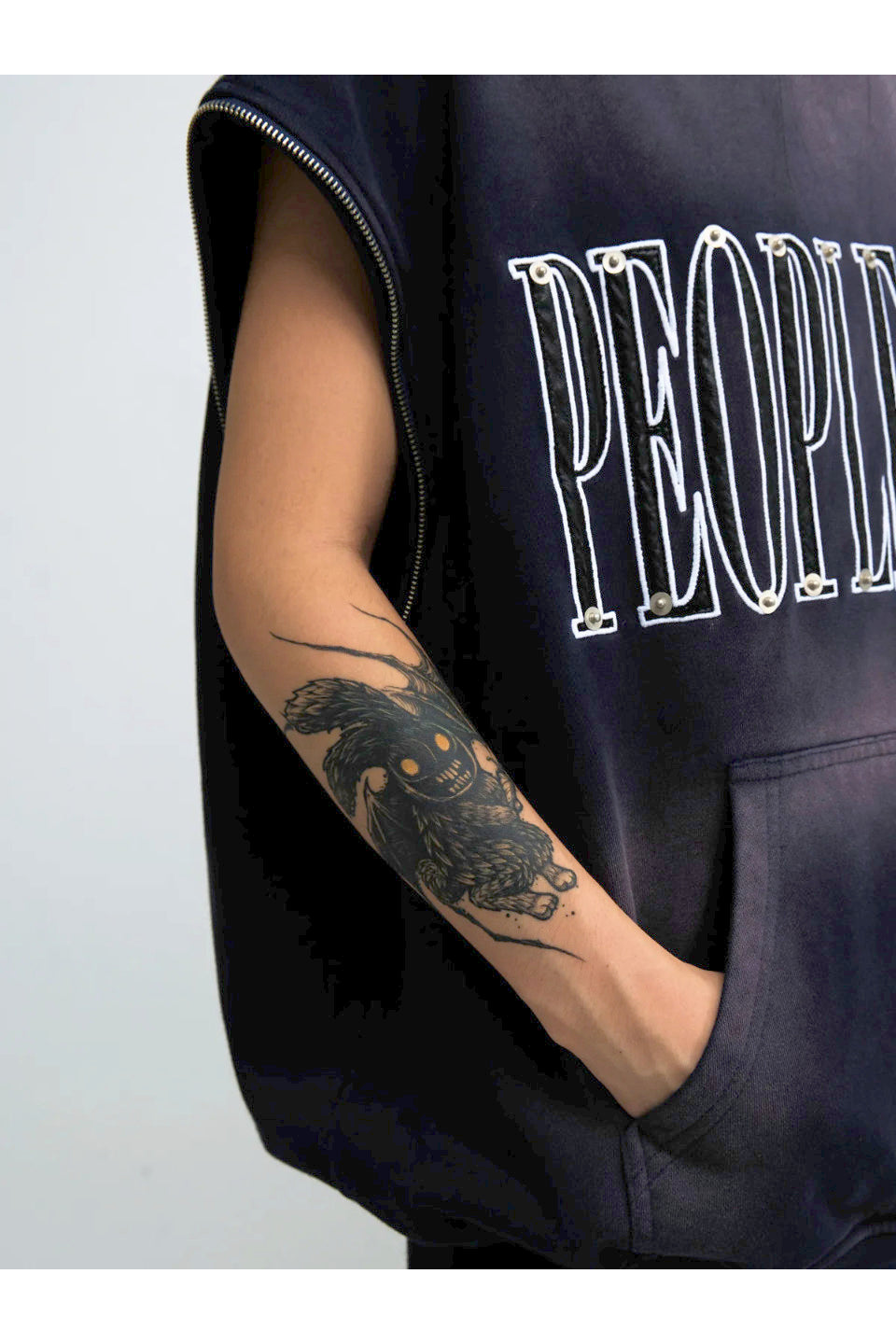 Detachable Embroidered Hoodie